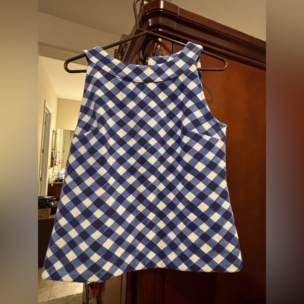 Talbots Blue and White Gingham Sleeveless Tank